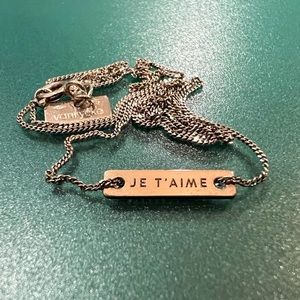 **SOLD**  Vanrycke Necklace Sterling Silver Bonnie & Clyde Je t’aime I Love You